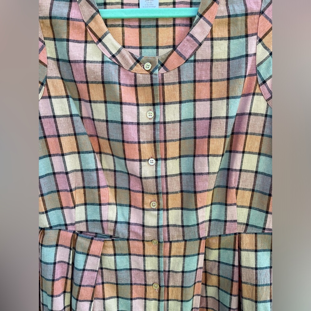 Like New: Caron Callahan Multicolor Plaid Midi Dress